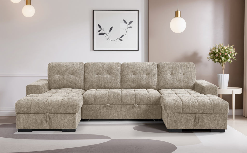 Serene Sofabed Beige U Shape Corner