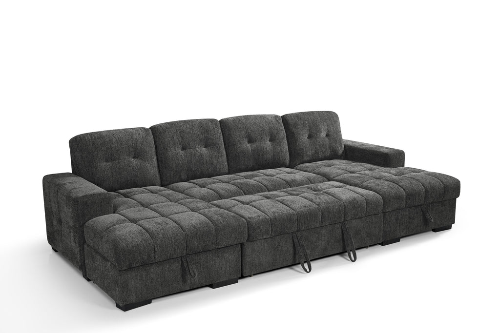 Serene Sofabed Grey U Shape Corner - Sofa Sloth