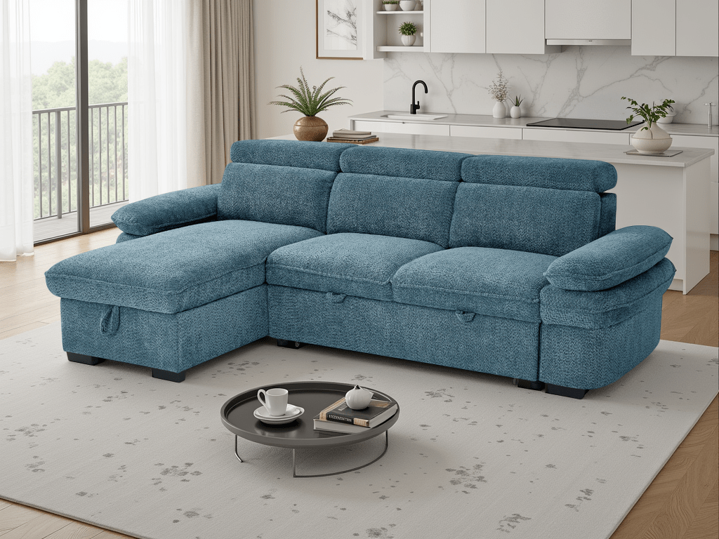 Huddle Sofabed Blue Universal Corner - Sofa Sloth