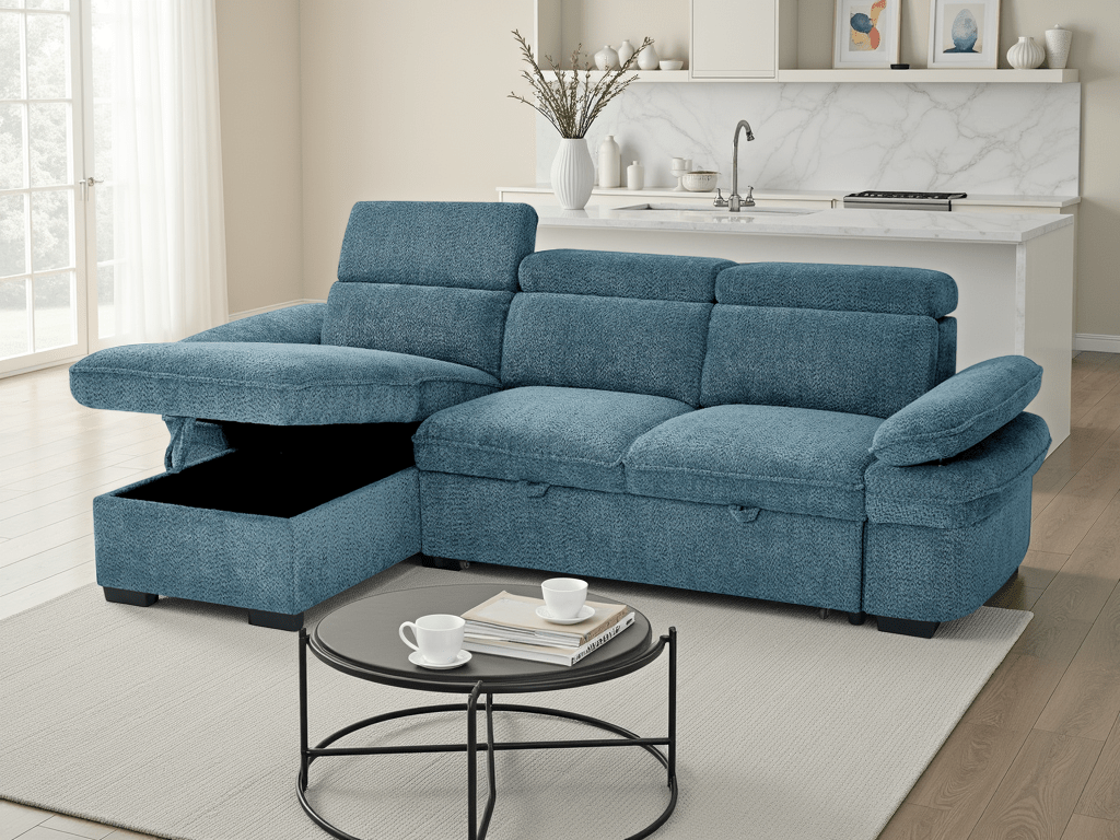 Huddle Sofabed Blue Universal Corner - Sofa Sloth
