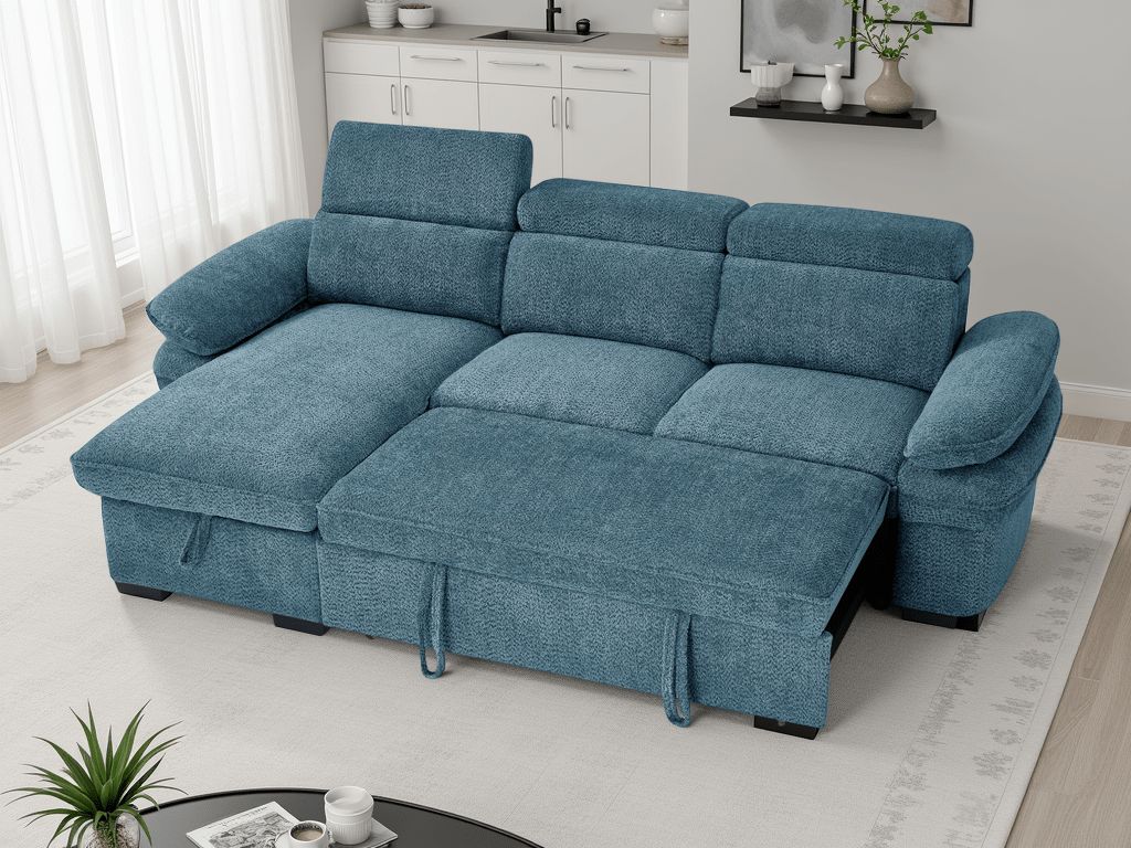 Huddle Sofabed Blue Universal Corner - Sofa Sloth