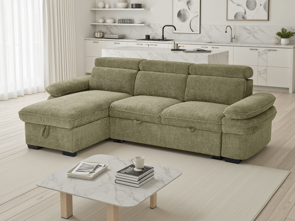Huddle Sofabed Green Universal Corner - Sofa Sloth