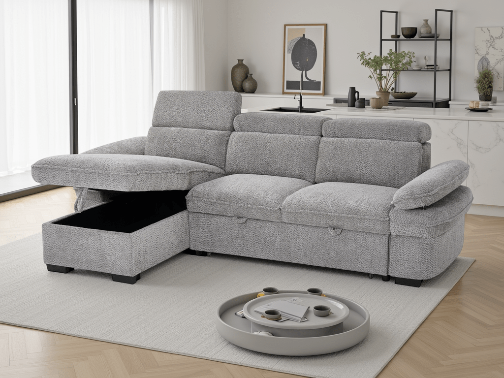 Huddle Sofabed Grey Universal Corner - Sofa Sloth