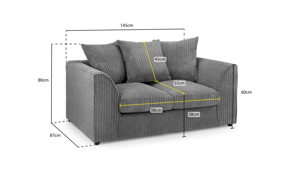 Leaf Jumbo Sofa Grey 2 Seater