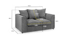 Leaf Jumbo Sofa Grey 2 Seater