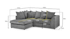 Leaf Jumbo Sofa Grey Left Hand Facing Corner