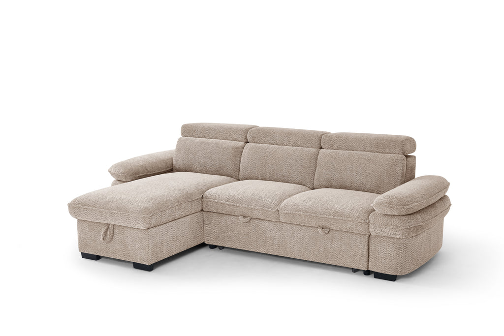 Huddle Sofabed Beige Universal Corner - Sofa Sloth