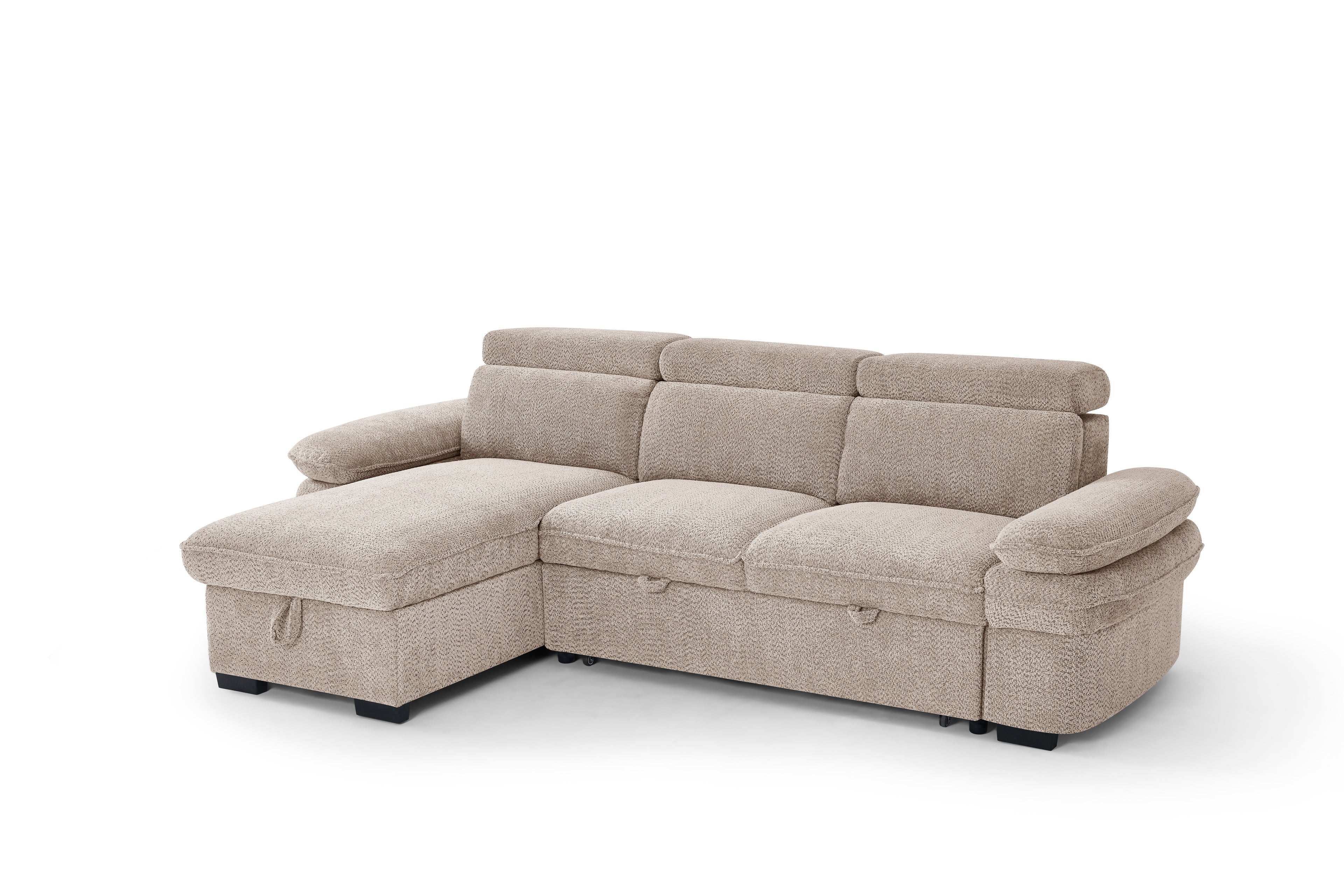 Huddle Sofabed Beige Universal Corner - Sofa Sloth