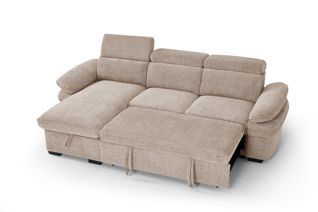 Huddle Sofabed Beige Universal Corner - Sofa Sloth