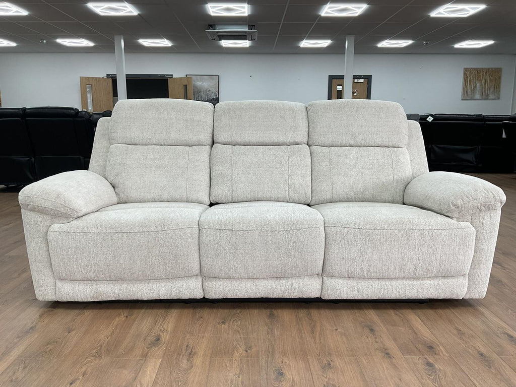 Savanna Electric Recliner Sofa Beige 3 Seater - Sofa Sloth
