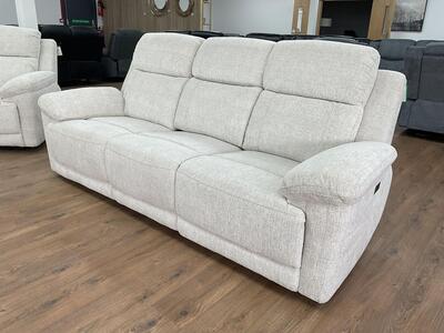 Savanna Electric Recliner Sofa Beige 3 Seater - Sofa Sloth
