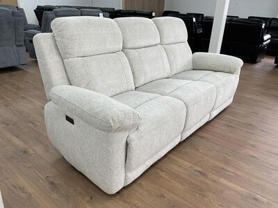 Savanna Electric Recliner Sofa Beige 3 Seater - Sofa Sloth