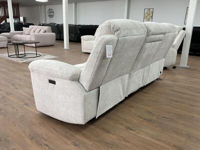 Savanna Electric Recliner Sofa Beige 3 Seater - Sofa Sloth