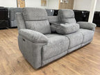 Savanna Electric Recliner Sofa Grey 3 Seater