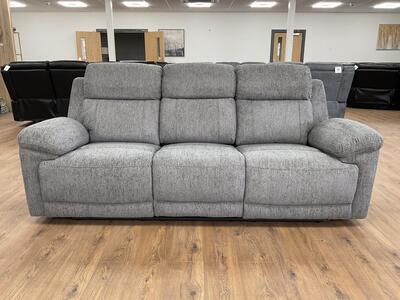 Savanna Electric Recliner Sofa Grey 3 Seater