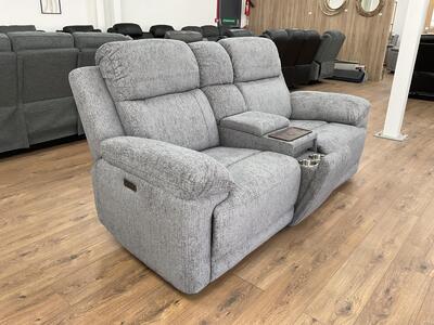 Savanna Electric Recliner Sofa Grey 2 Seater