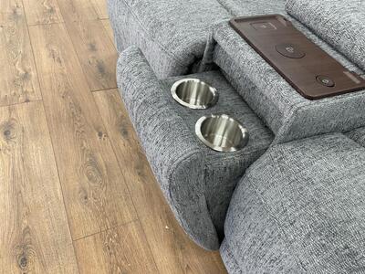 Savanna Electric Recliner Sofa Grey 2 Seater