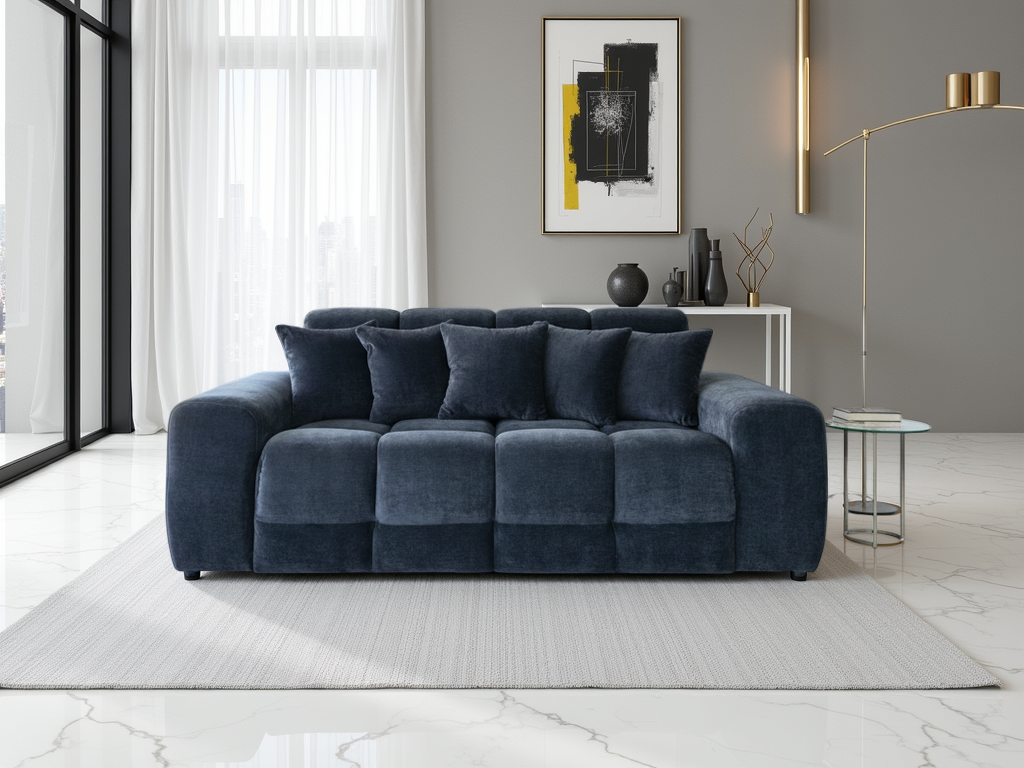Lunar Sofa Black 3 Seater