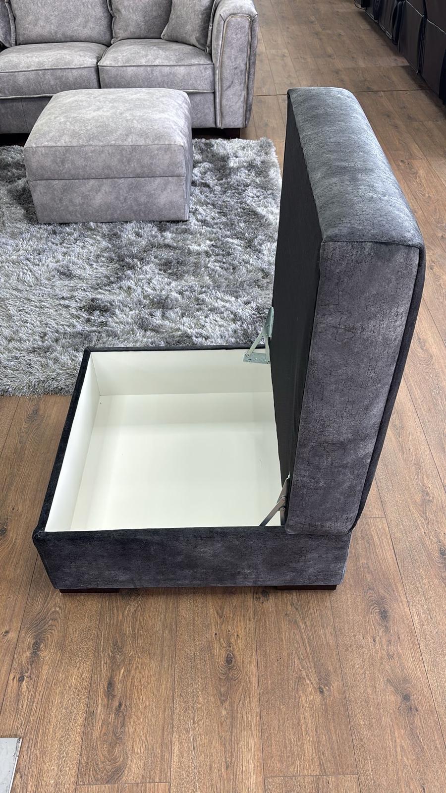 Slowmo Sofa Black Footstool