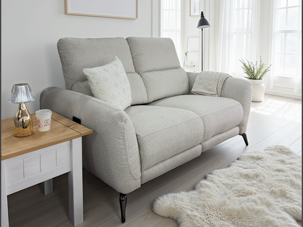 Solar Electric Recliner Beige 2 Seater