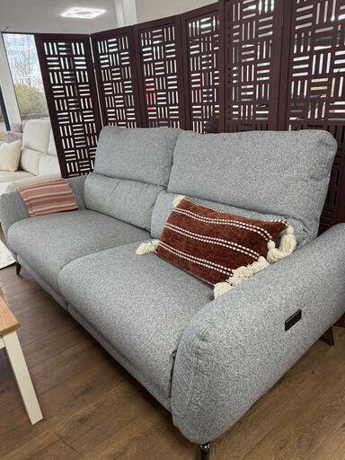 Solar Electric Recliner Grey 3 Seater