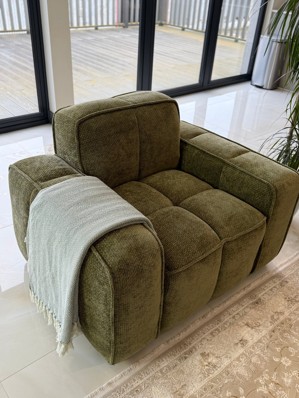 Clarity Sofa Olive Armchair - Sofa Sloth