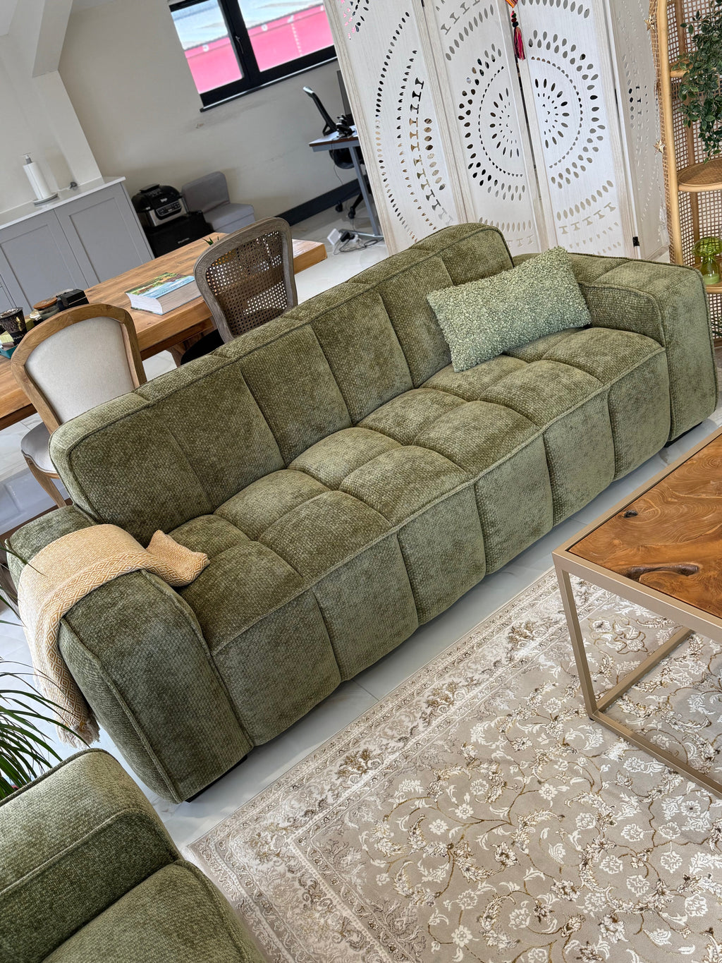 Clarity Sofa Olive 3 Seater - Sofa Sloth