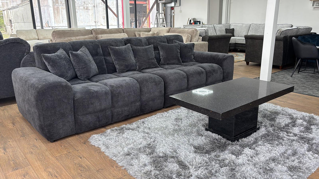 Lunar Sofa Black 4 Seater