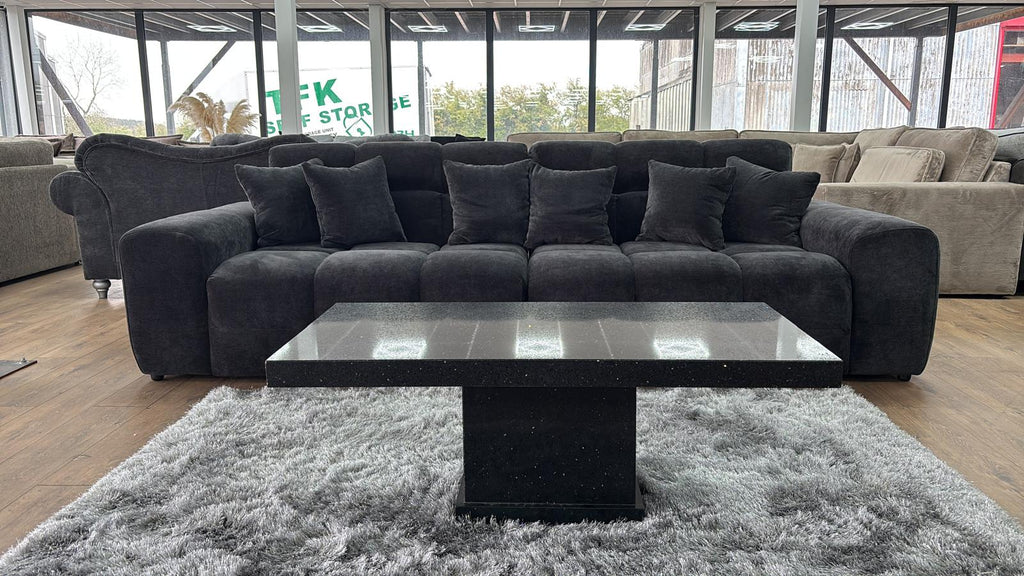 Lunar Sofa Black 4 Seater