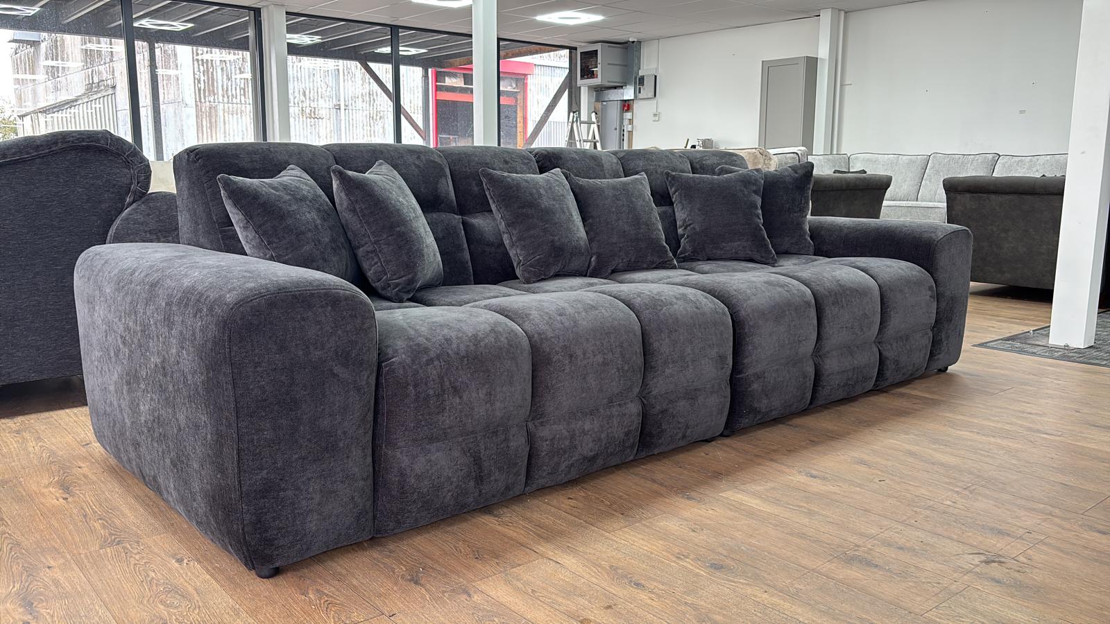 Lunar Sofa Black 4 Seater