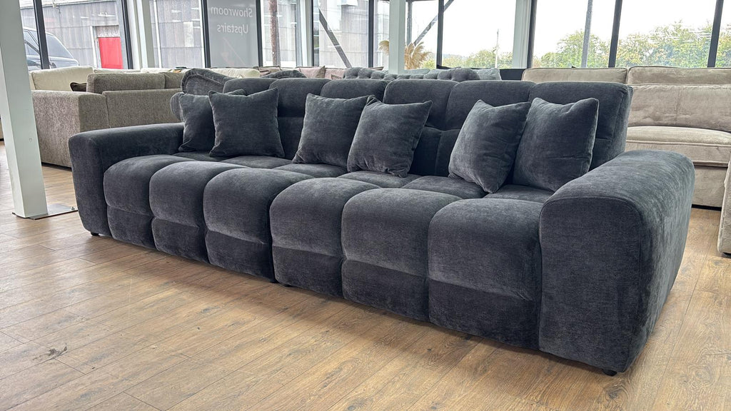 Lunar Sofa Black 4 Seater