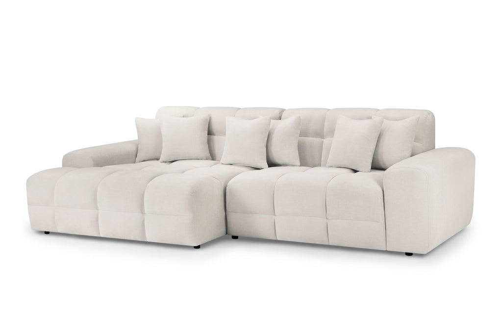 Lunar Sofa Beige Left Hand Facing Corner - Sofa Sloth