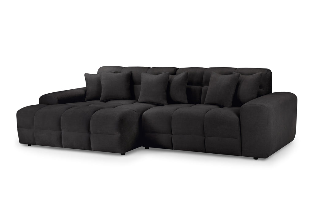 Lunar Sofa Black Left Hand Facing Corner