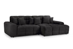 Lunar Sofa Black Right Hand Facing Corner - Sofa Sloth