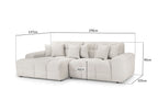 Lunar Sofa Beige Left Hand Facing Corner - Sofa Sloth