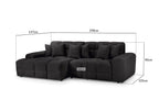 Lunar Sofa Black Left Hand Facing Corner