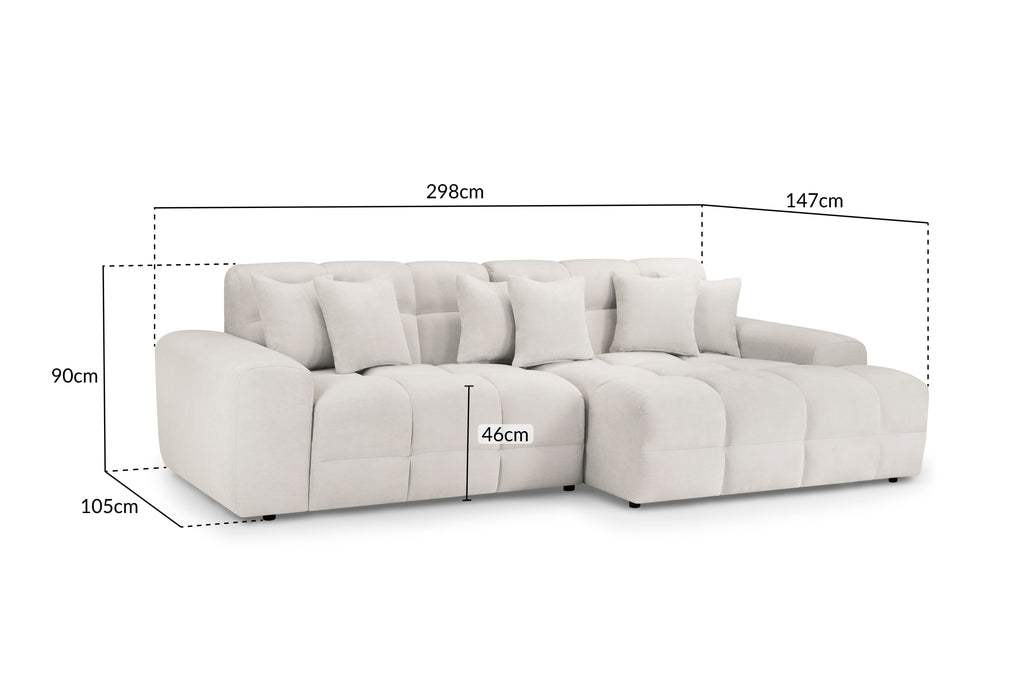 Lunar Sofa Beige Right Hand Facing Corner