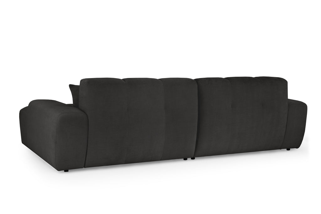 Lunar Sofa Black Right Hand Facing Corner - Sofa Sloth