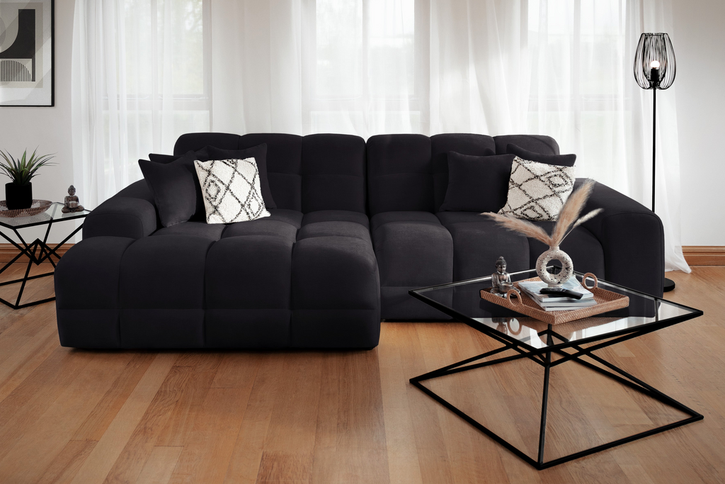 Lunar Sofa Black Left Hand Facing Corner