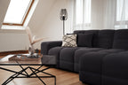 Lunar Sofa Black Right Hand Facing Corner - Sofa Sloth