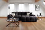 Lunar Sofa Black Right Hand Facing Corner - Sofa Sloth