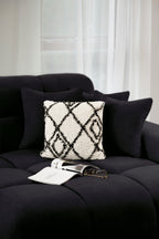 Lunar Sofa Black Right Hand Facing Corner - Sofa Sloth