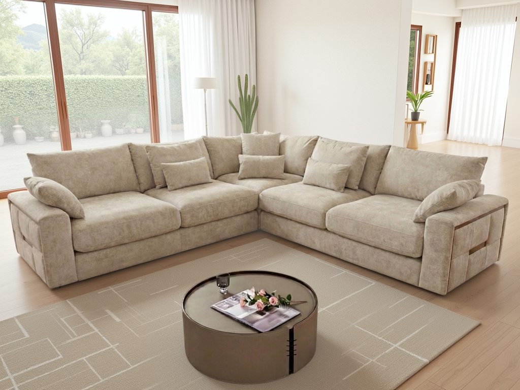 Lush Sofa Beige Large Corner