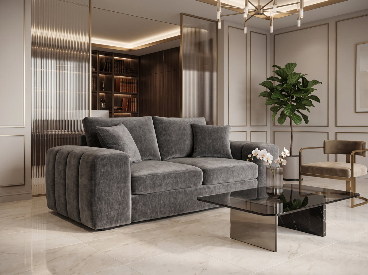 Lunar Sofa Charcoal 3+2 Set - Sofa Sloth