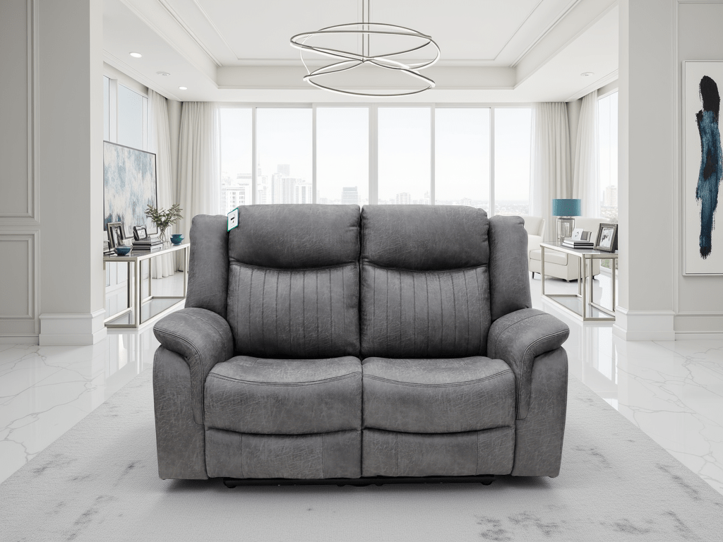 Mellow Electric Recliner Sofa Grey 2 Seater - Sofa Sloth