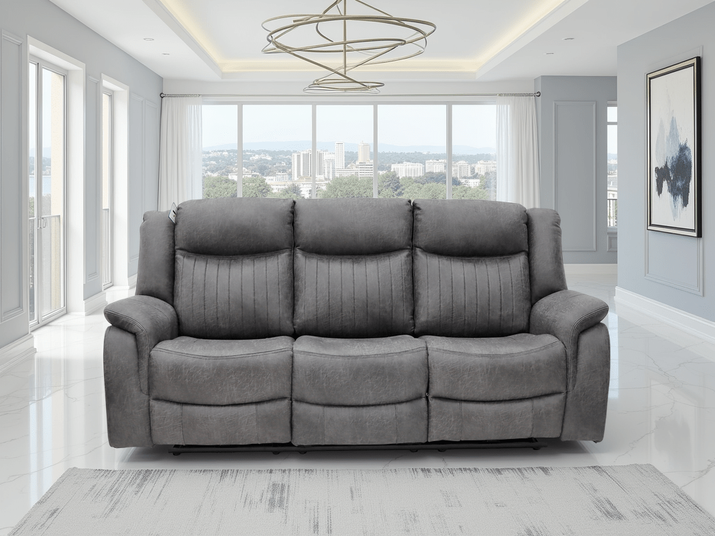 Mellow Electric Recliner Sofa Grey 3 Seater - Sofa Sloth
