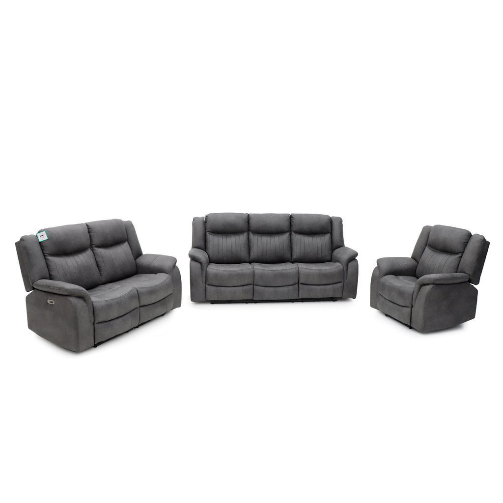 Mellow Electric Recliner Sofa Grey 3+2+1 Set - Sofa Sloth