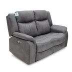 Mellow Electric Recliner Sofa Grey 2 Seater - Sofa Sloth