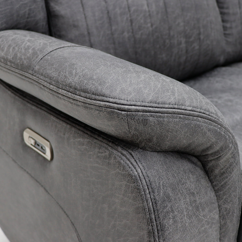 Mellow Electric Recliner Sofa Grey 3 Seater - Sofa Sloth