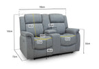 Monte Electric Recliner Sofa Grey 2 Seater
